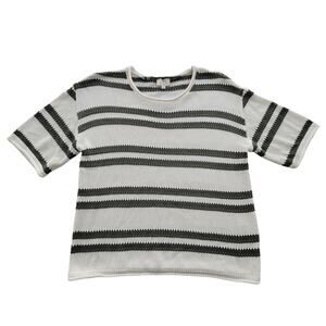 Z Supply + Evereve Womens Size S Prado‎ Striped Sweater Tee Palm Green